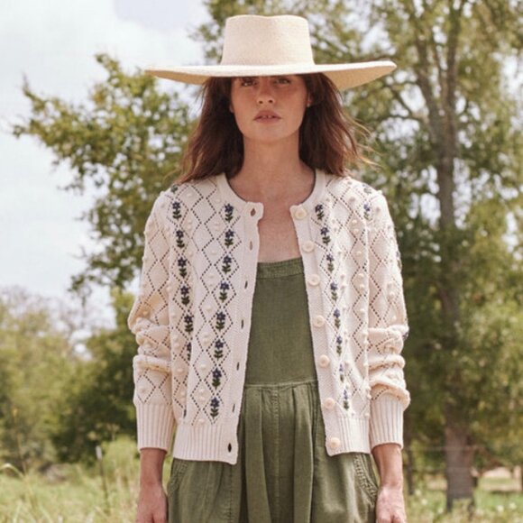 **INCREDIBLE FIND** THE GREAT | Embroidered Cornflower Cardigan | Size 2 - Picture 4 of 7